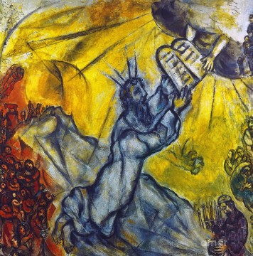 Moisés recibiendo las Tablas de la Ley contemporáneo Marc Chagall Pinturas al óleo